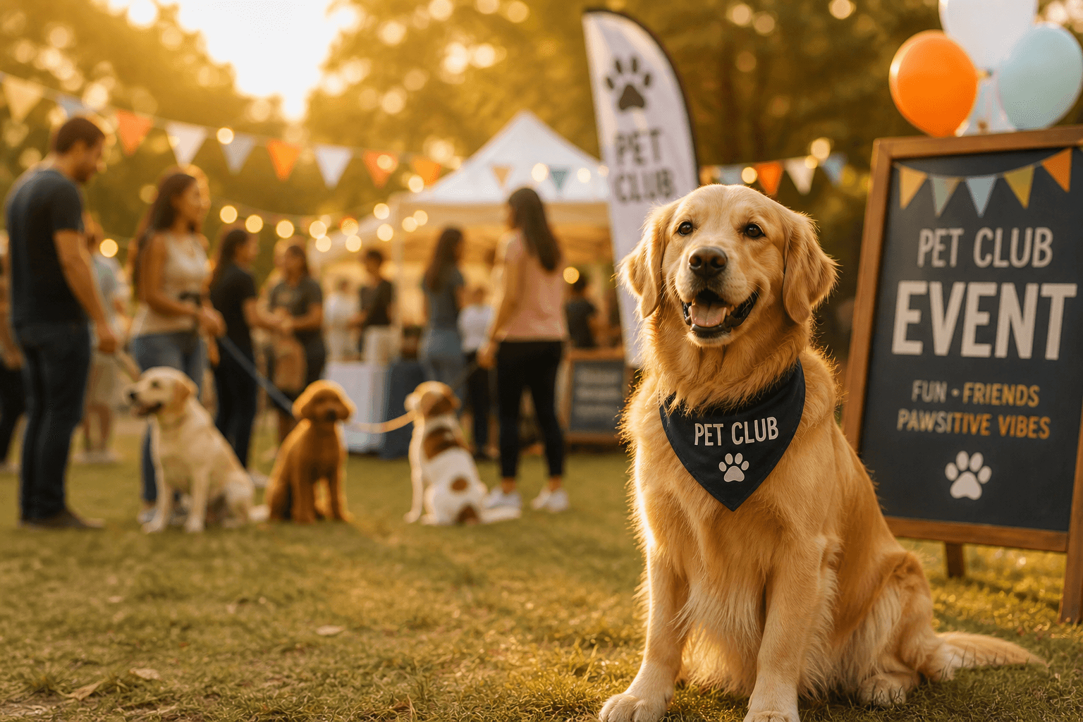 Dogs and people at a pet event